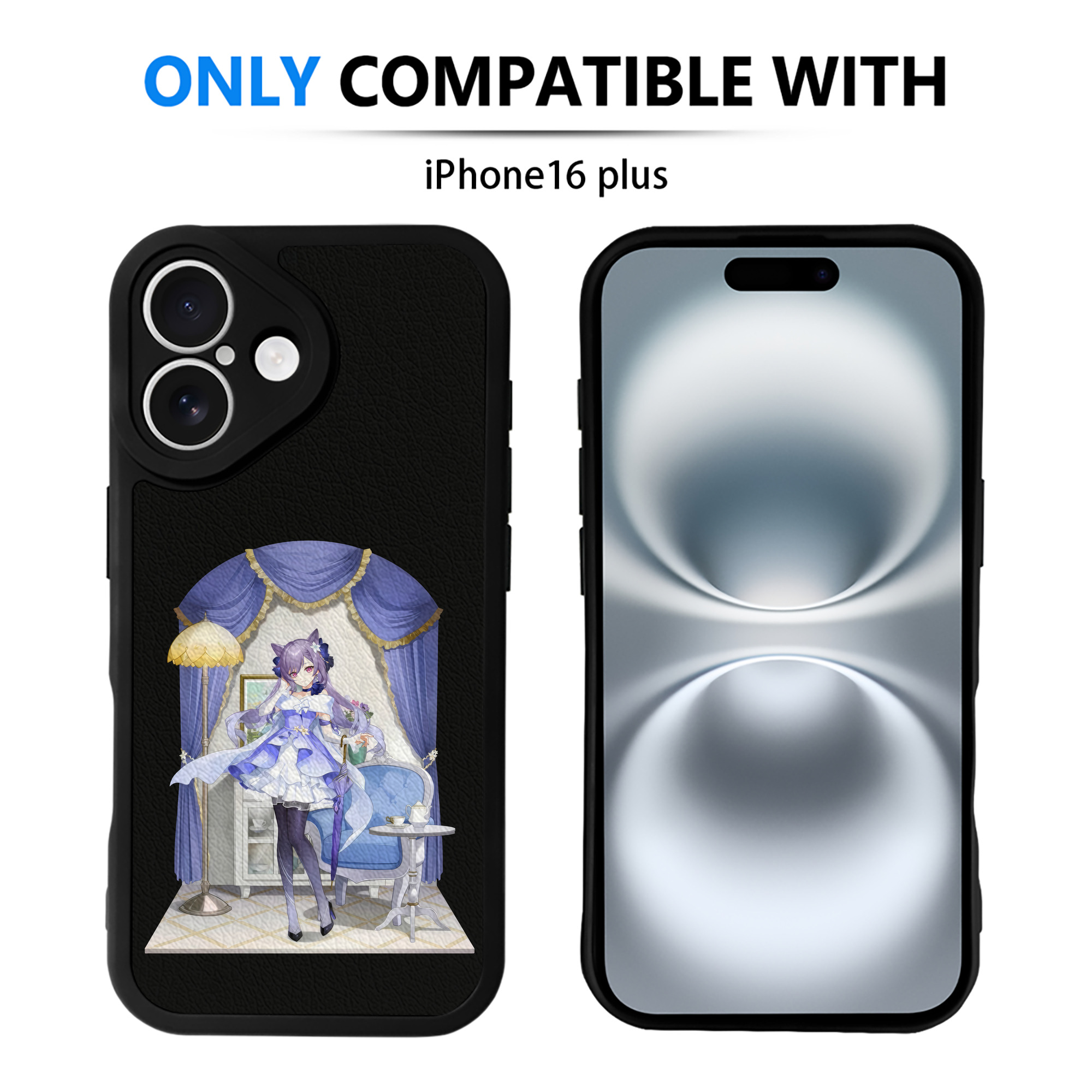げんし神 刻晴 こくせい genshin Kokusei 【iPhone 16シリーズ対応】シリコンスマホケース（レザー調） 材質：シリコン